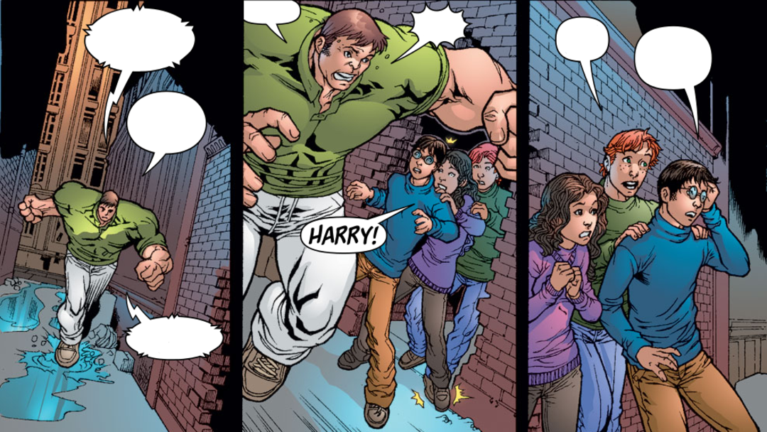 Джаггернаут встречает Гарри, Рона и Гермиону