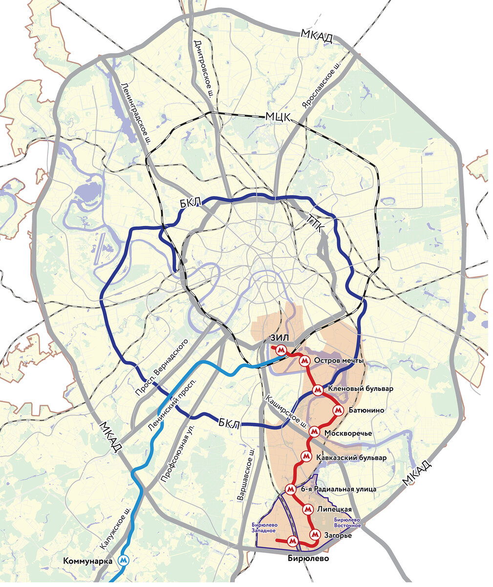 Бирюлевская линия метро на карте москвы схема срок сдачи