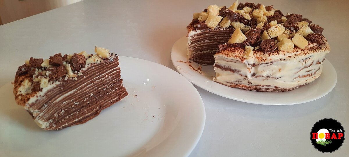 Шоколадный блинный торт