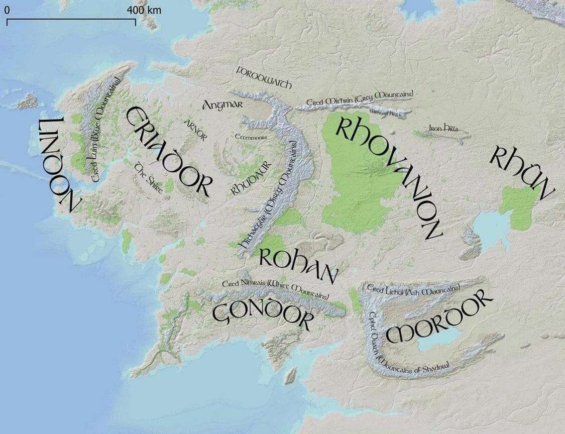 Интерактивная карта средиземья от google