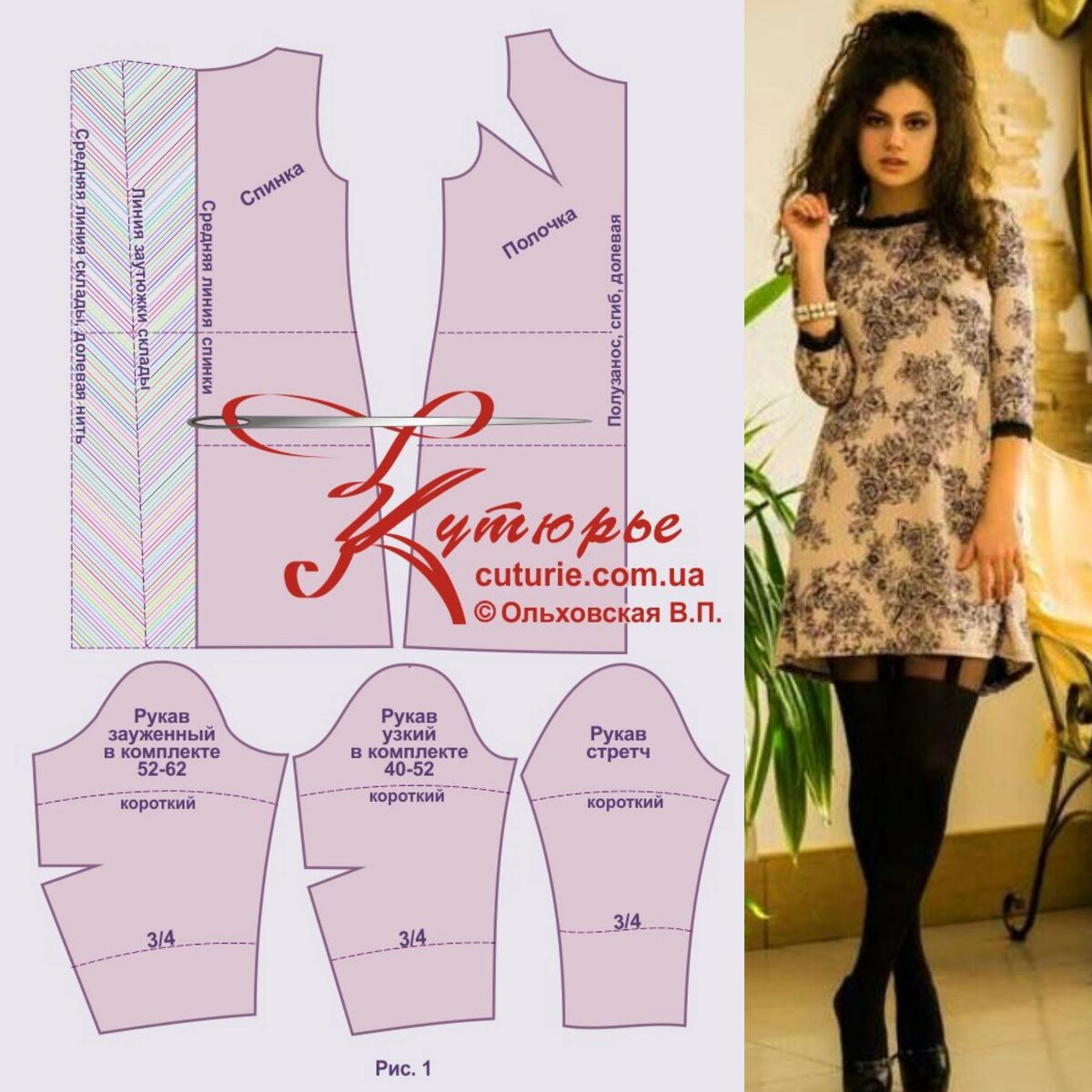 Рисунок лекал из ПДФ выкройки