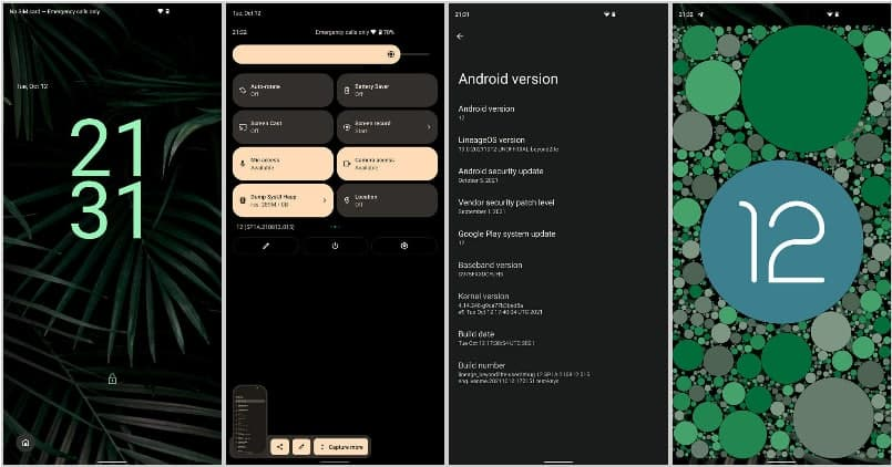 Скриншоты LineageOS 19.0 на базе Android 12.
