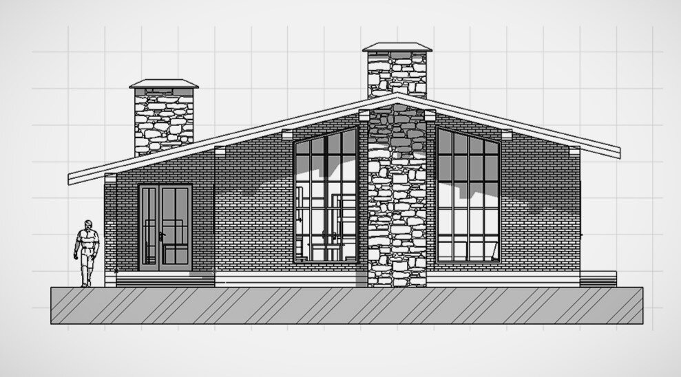 Небольшой одноэтажный домик, к сожалению заказчик пока остановил строительство  по финансовым проблемам.