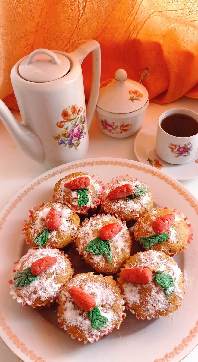 Кексы морковные к чаю. 
