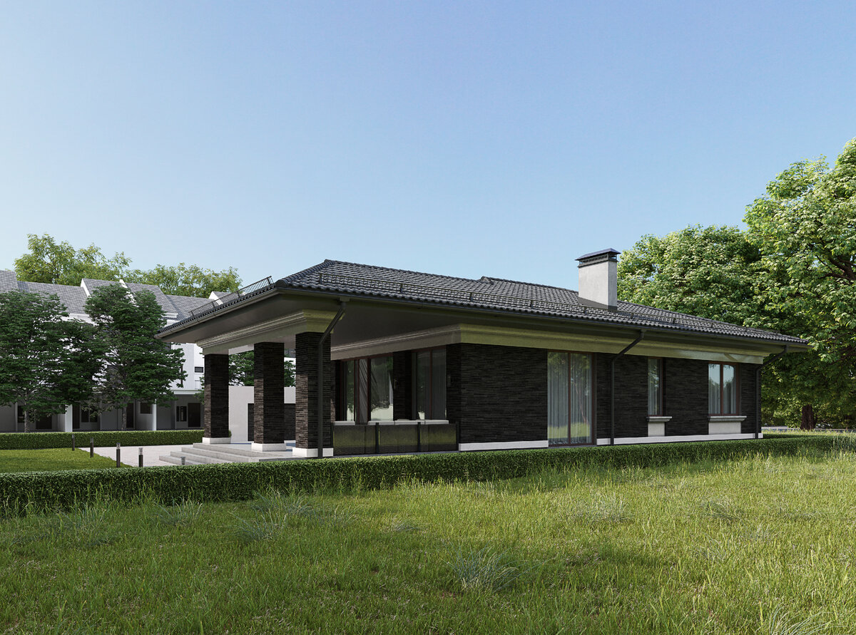 Терраса дома из большой кухни гостинной. 