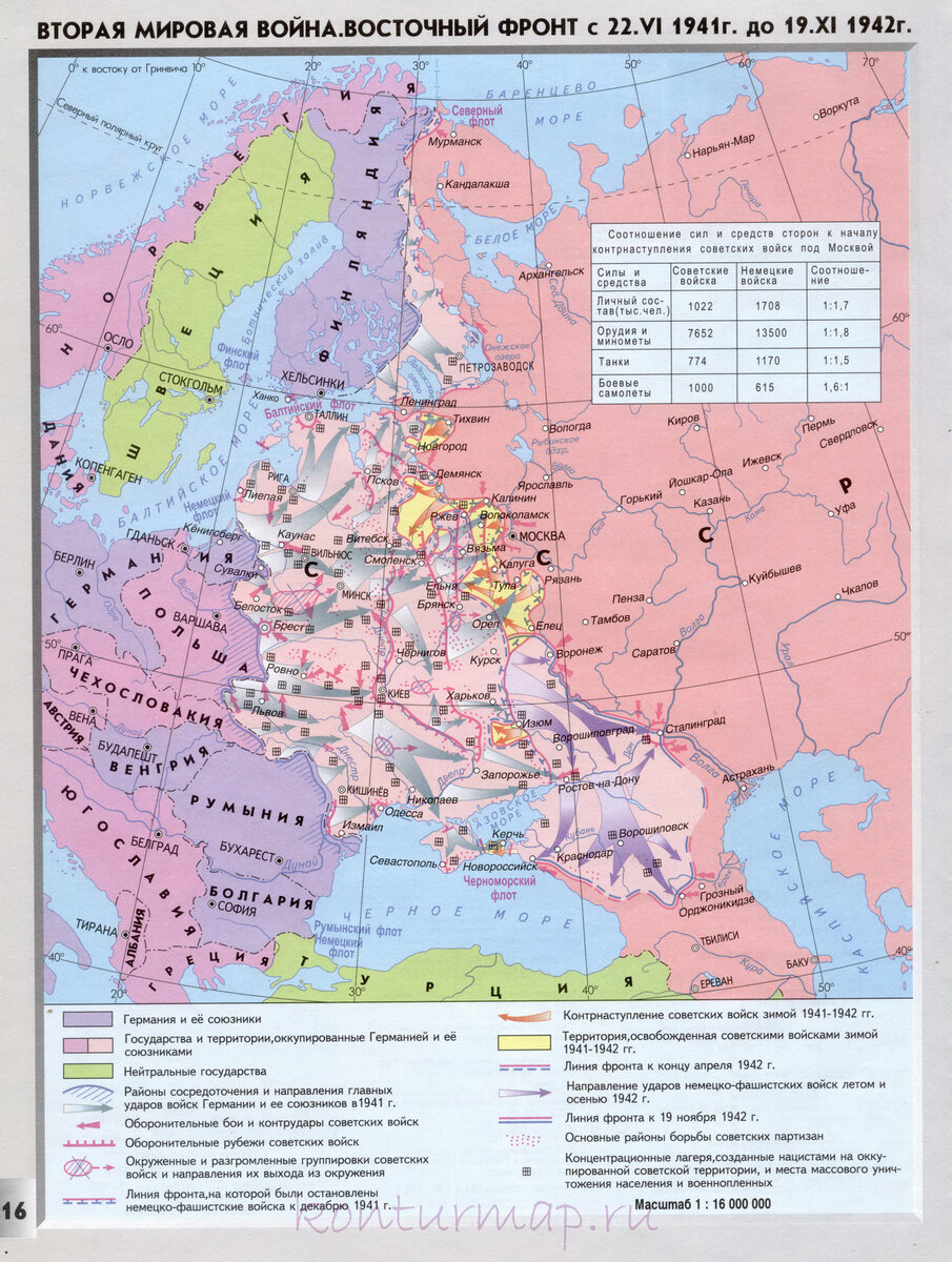 Карта вторая мировая 1942