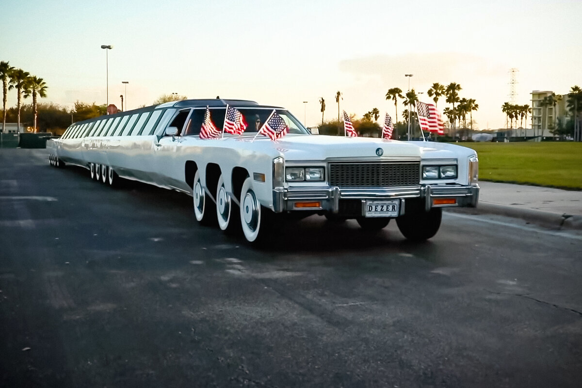 Лимузин Джей Орберг.. Cadillac Eldorado 1976 самый длинный лимузин. Самый длинный лимузин в мире American Dream. Кадиллак Американ Дрим.