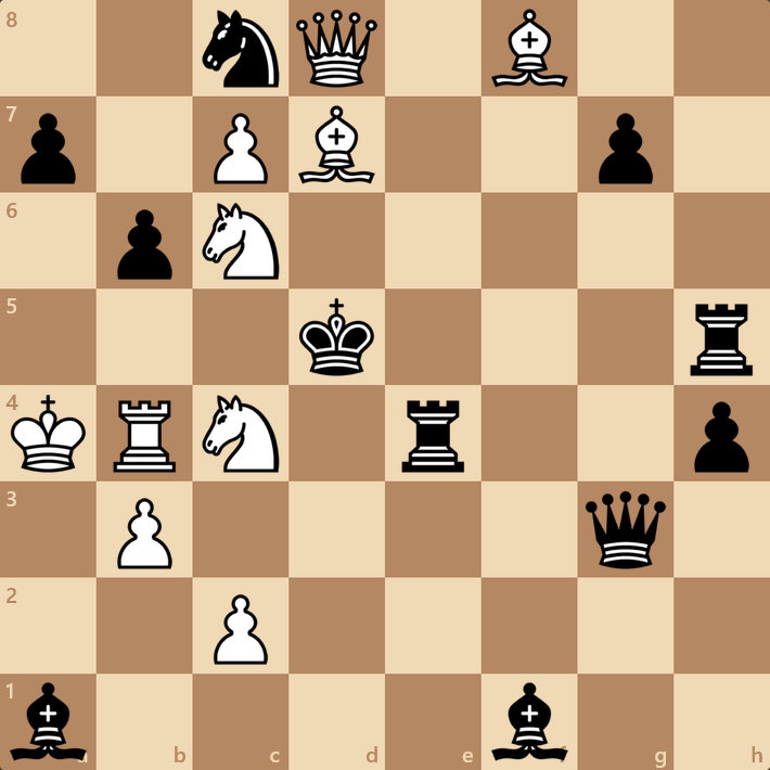 Задача по шахматам. Мат в 1 ход. Матуют белые.