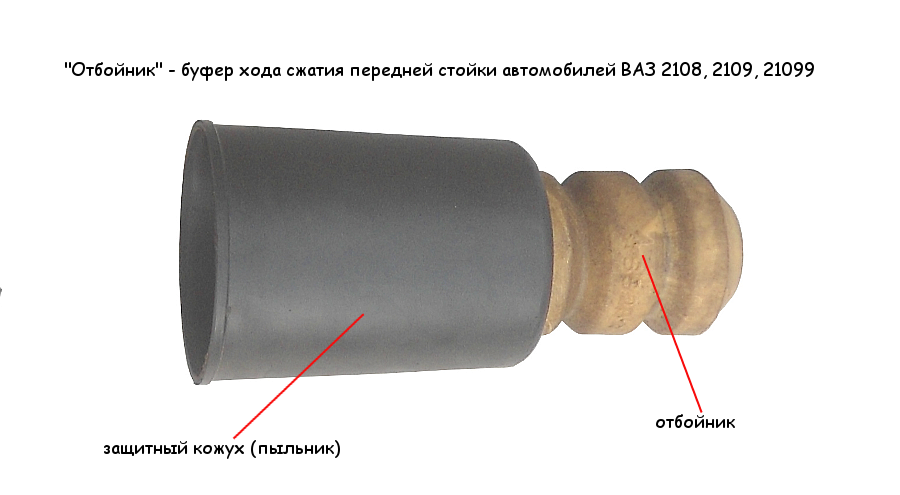 Отбойник - буфер хода сжатия передний стойки автомобиля ВАЗ 21083, 21093, 21099