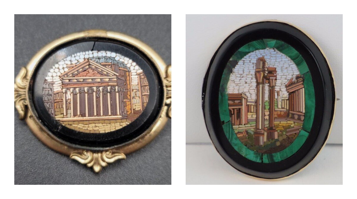 Микромозаики с изображением Пантеона и Римского форума