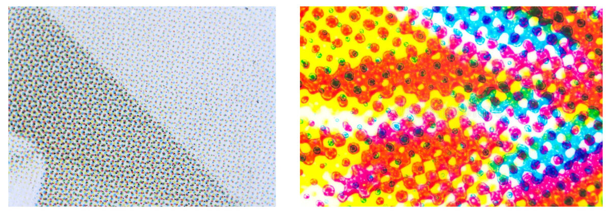 Так выглядит растр при печати под увеличением