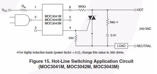 Обвязка оптопары(по даташиту).