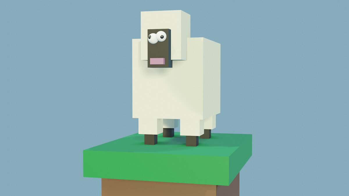 Лоуполи овечка). Выглядит не очень но знали бы вы, как я был счастлив).