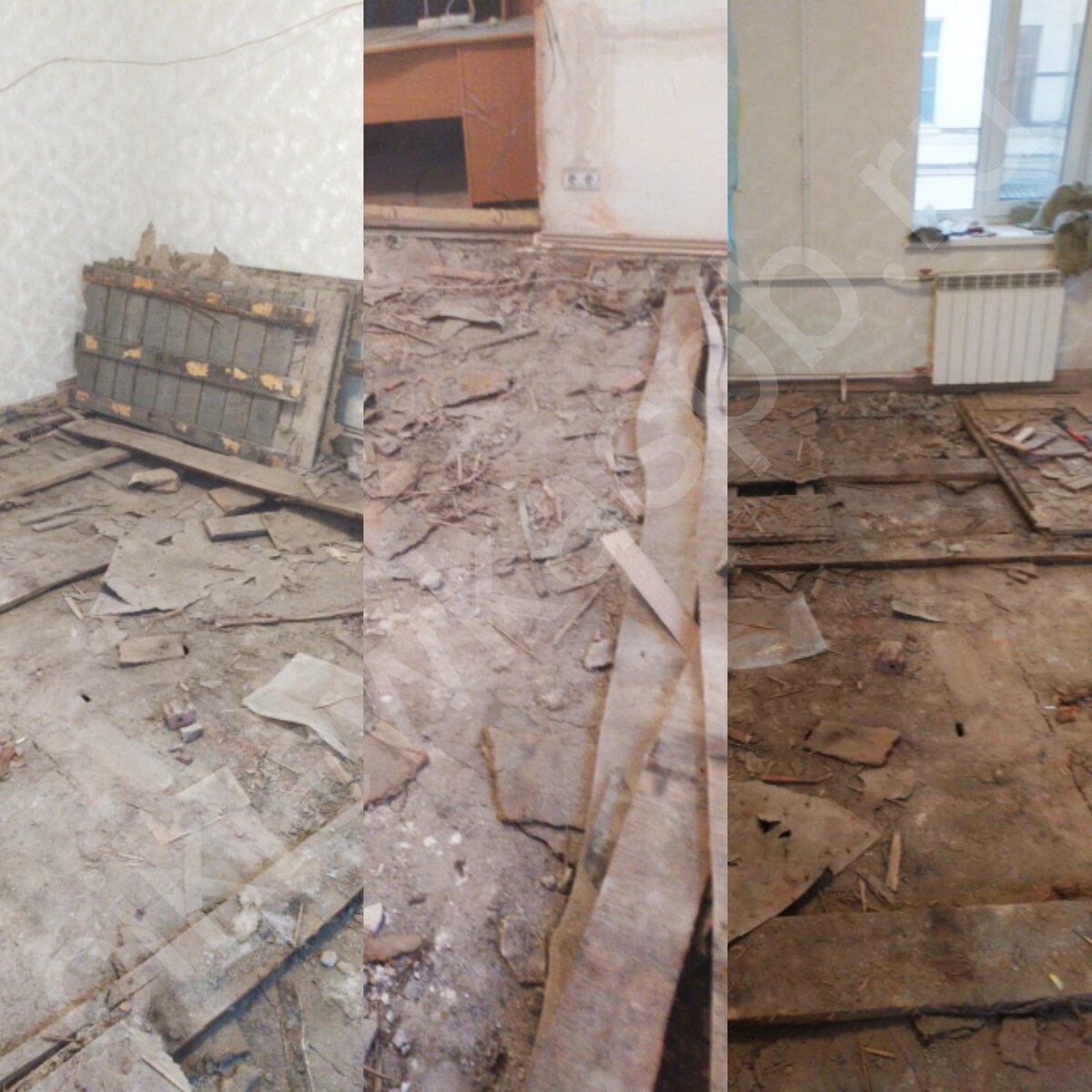 Такой здесь был ужас. Сколько мешков пыли из пылесоса мы вывезли...