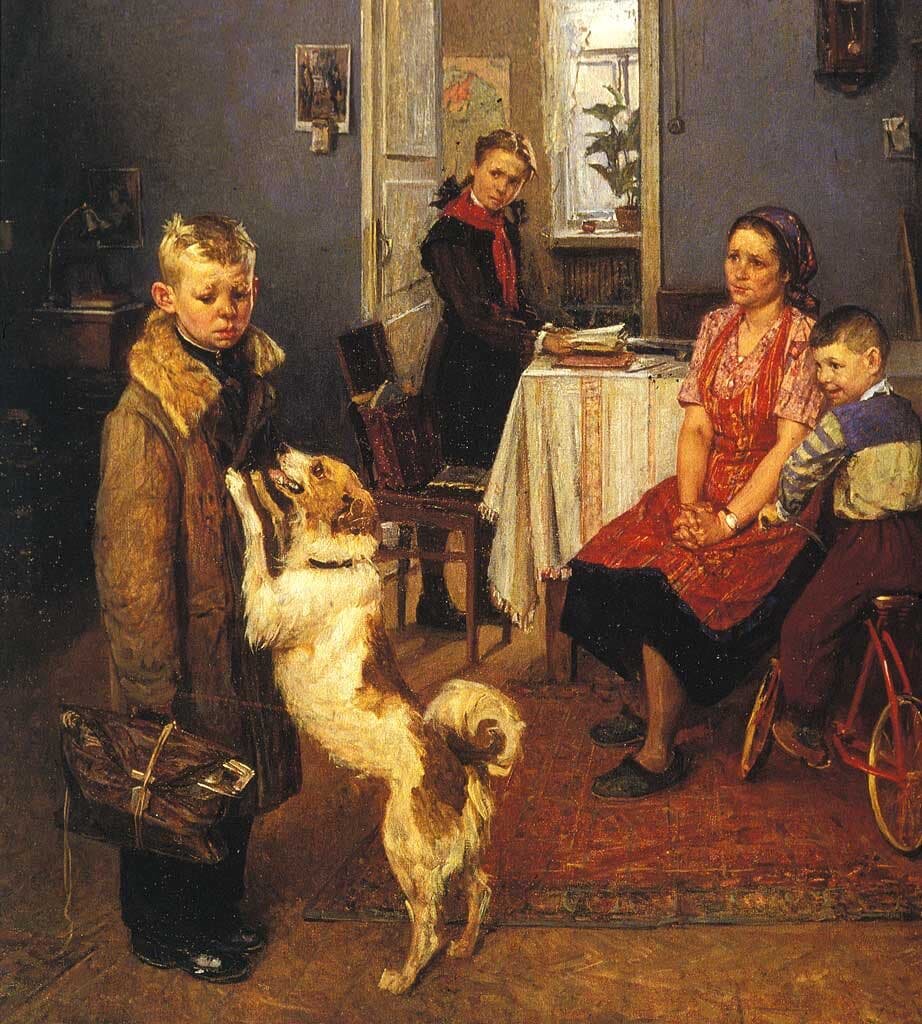 ОПЯТЬ ДВОЙКА, 1952г.,  Фёдор Решетников