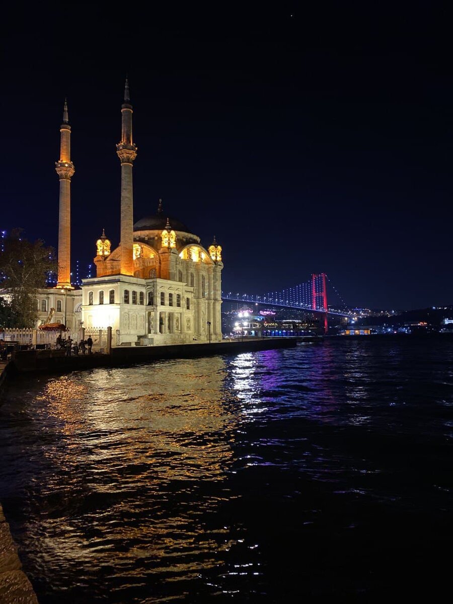 Мечеть Ортакёй и Босфорский мост