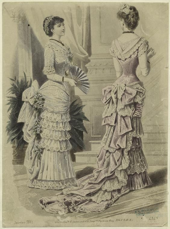 Страница модного журнала за 1882 год. Из свободных источников в интернете