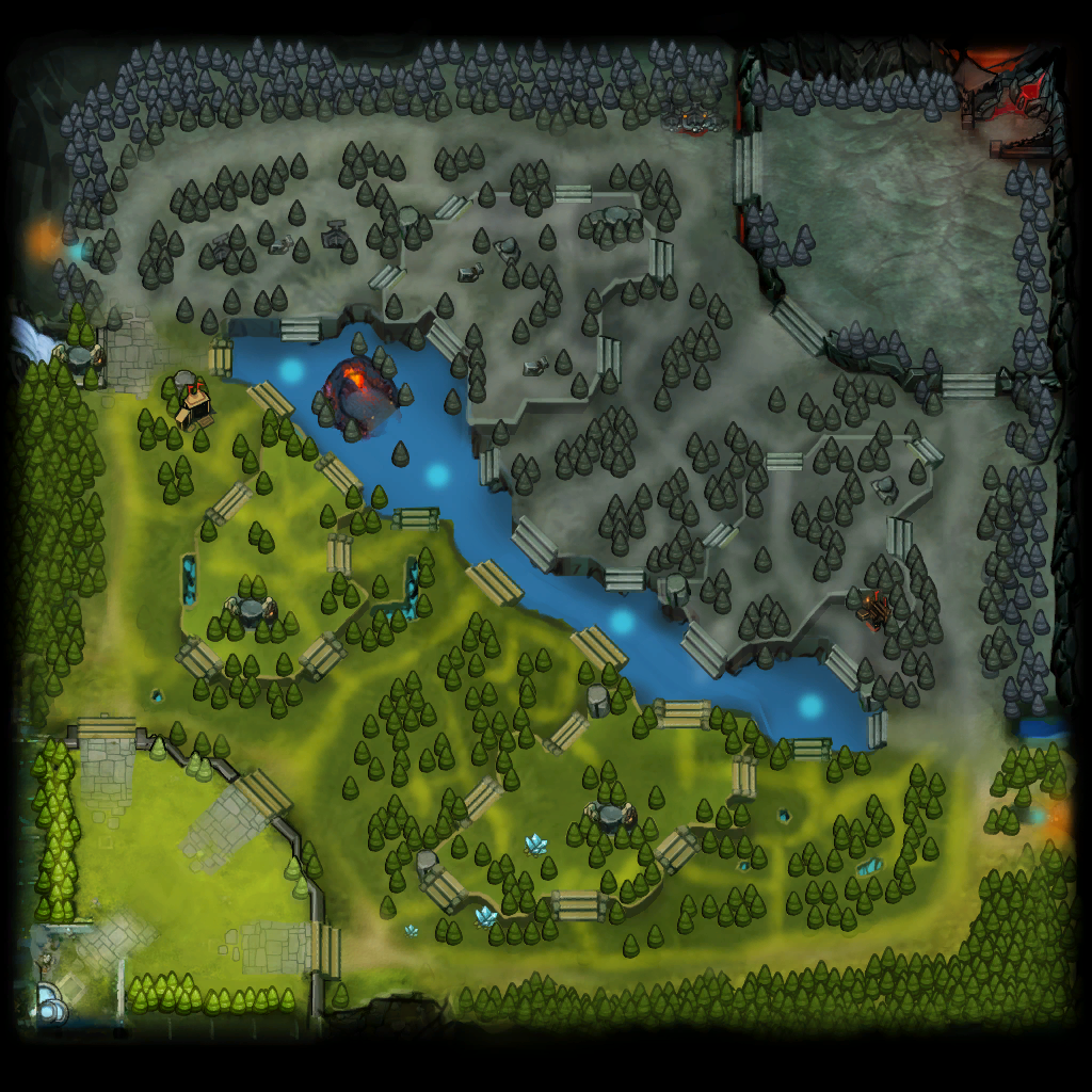 Все партии в Dota 2 проходят на одинаковой карте, однако это нисколько не мешает реиграбельности.
