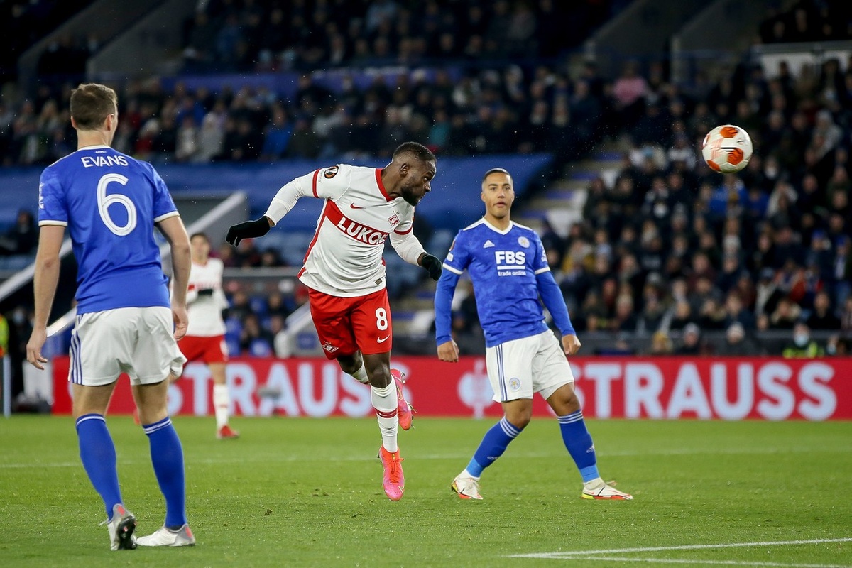 Лестер - Спартак. 51 минута. Мозес открывает счёт. Фото с официального сайта футбольного клуба "Спартак-Москва"