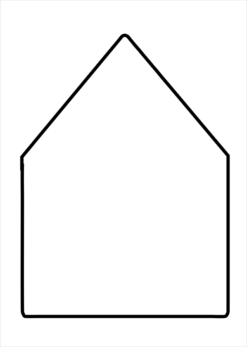 Шаблон домика для большого пряника из картона на лист А4.