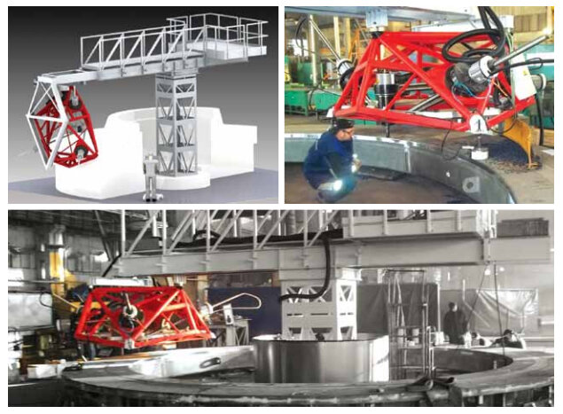 Фото 2. Локальная обработка габаритных компонентов ГЭС на станке-спутнике