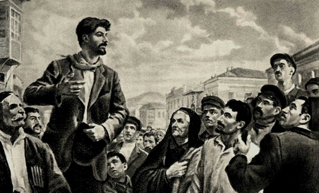 Молодой Сталин на стачке