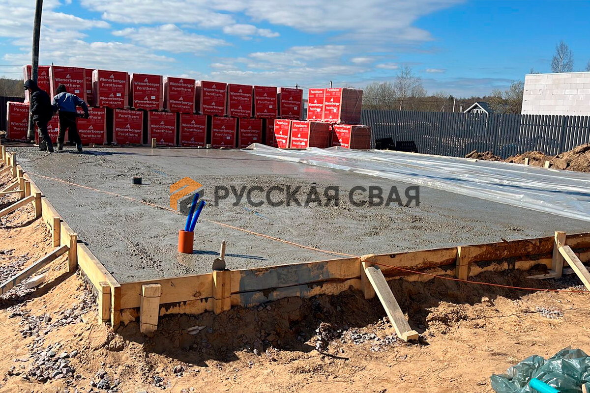 Устройство монолитной плиты в поселке Сашино