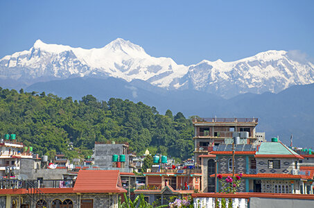 Непал. Покхара. Вид гор Гималаи