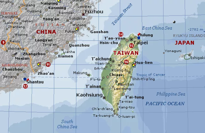 Где находится тайвань на карте какая страна. Расположение Тайваня на карте. Китай и Тайвань на карте. Остров Тайвань на карте Китая.