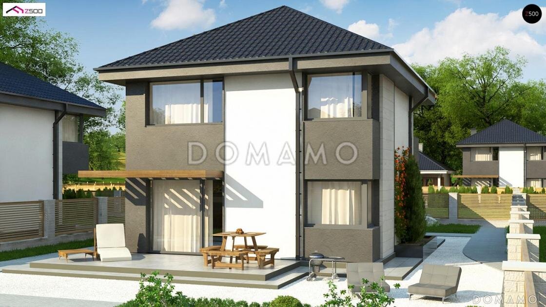 Проект D1440 — небольшой двухэтажный дом с 3 спальнями