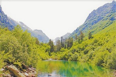 Озеро в районе Розы Хутор.