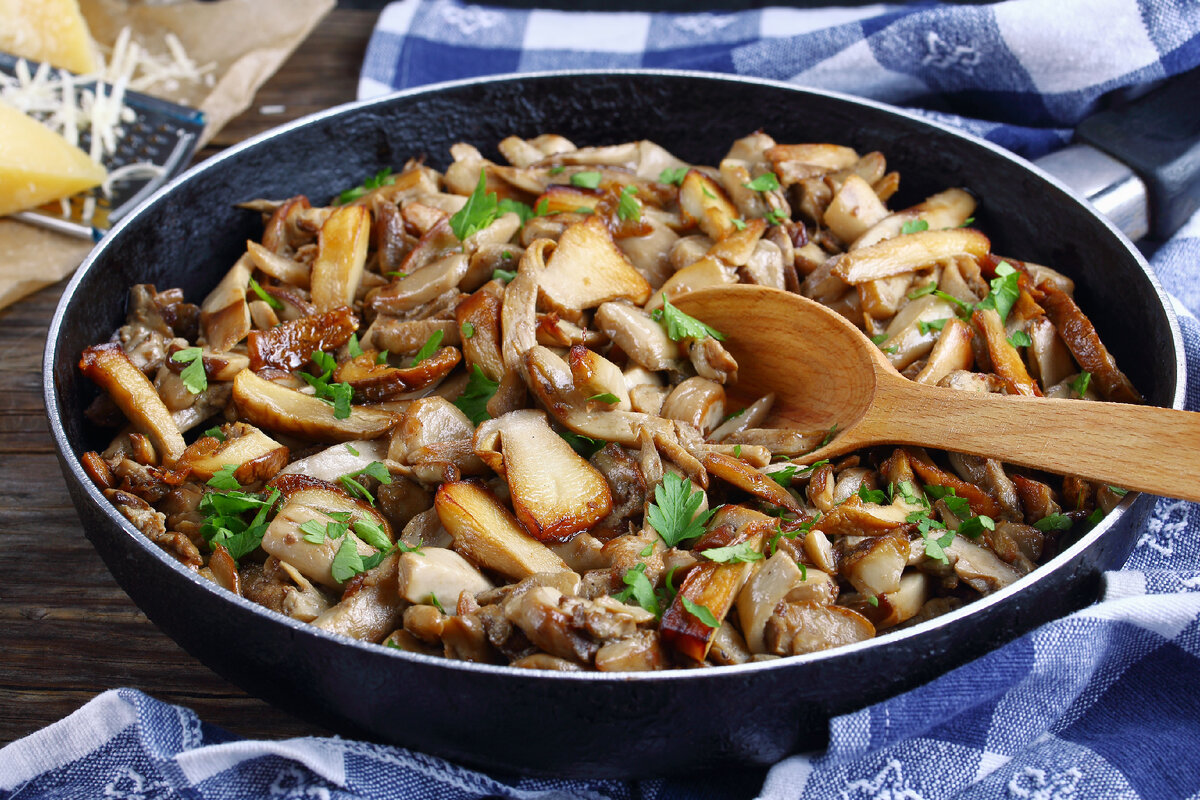 Сколько жарить грибы на сковороде по времени