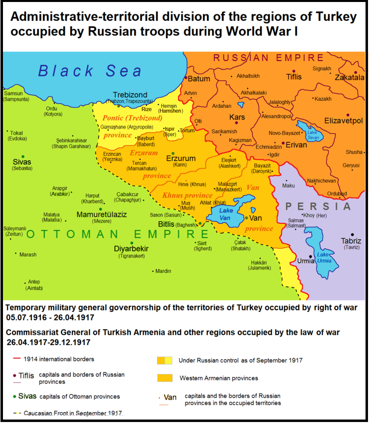 Карта армении 1915 года