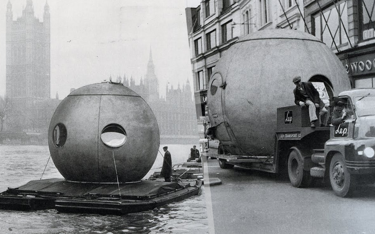 Сферический дом Людовича - перевозка по Темзе и по улице Лондона