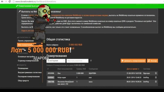 Сервис донатирования