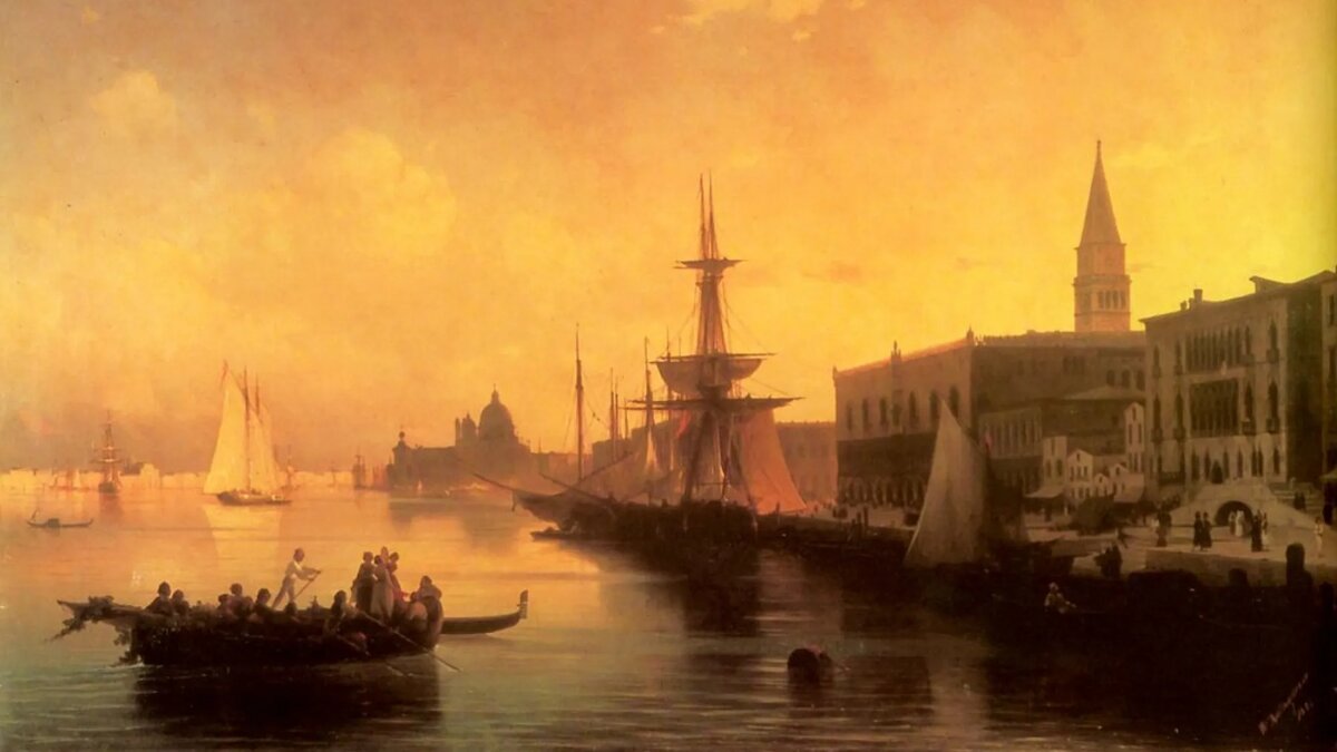 ИВАН АЙВАЗОВСКИЙ. ВЕНЕЦИЯ (ФРАГМЕНТ). 1842. ГОСУДАРСТВЕННЫЙ МУЗЕЙ-ЗАПОВЕДНИК «ПЕТЕРГОФ», САНКТ-ПЕТЕРБУРГ