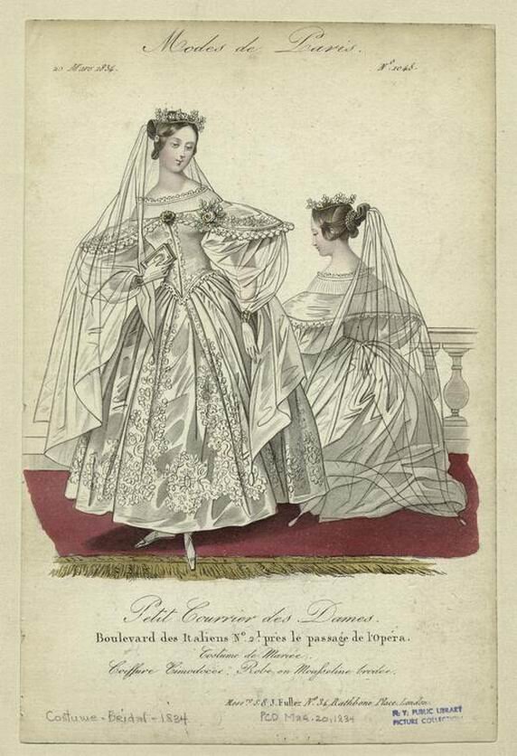 Свадебное платье, 1834 год.