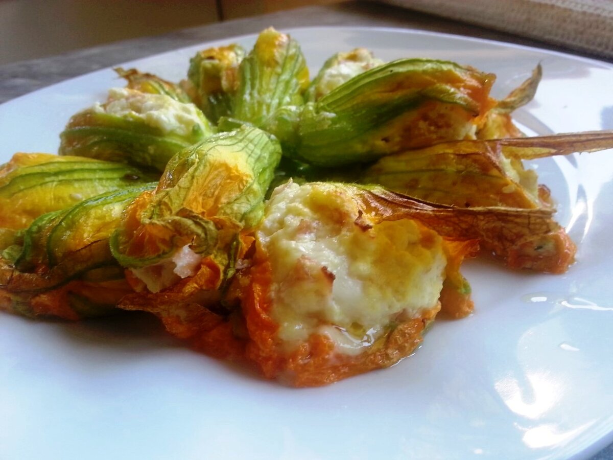 цветы кабачка с рикоттой