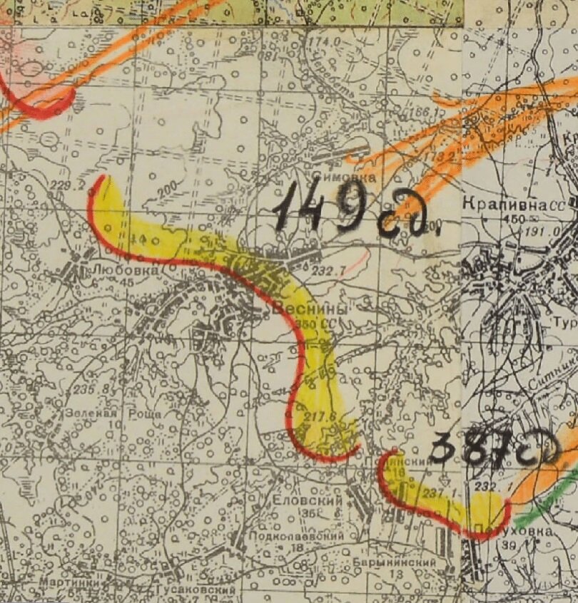 Линия фронта 149-й стрелковой дивизии в марте 1942 г.