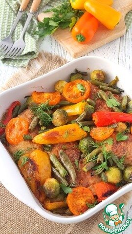     Куриные окорочка, запеченные с овощами