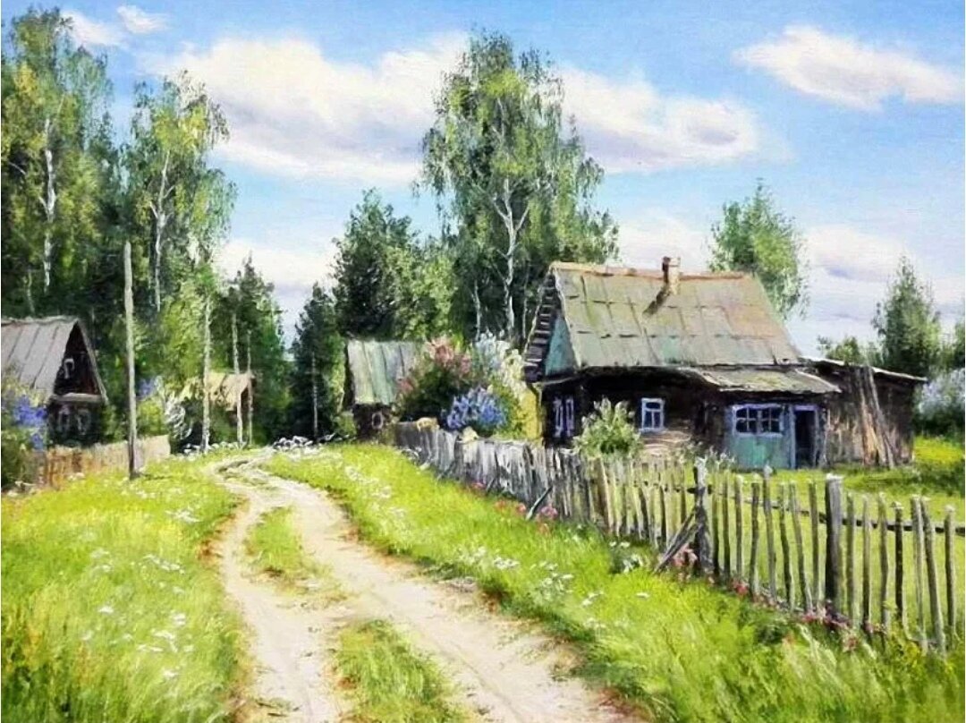 П года. Олег Пятин деревня. Художник Олег Пятин. Художник - Олег Пятин. Пейзажи.. Олег Пятин Деревенские пейзажи.