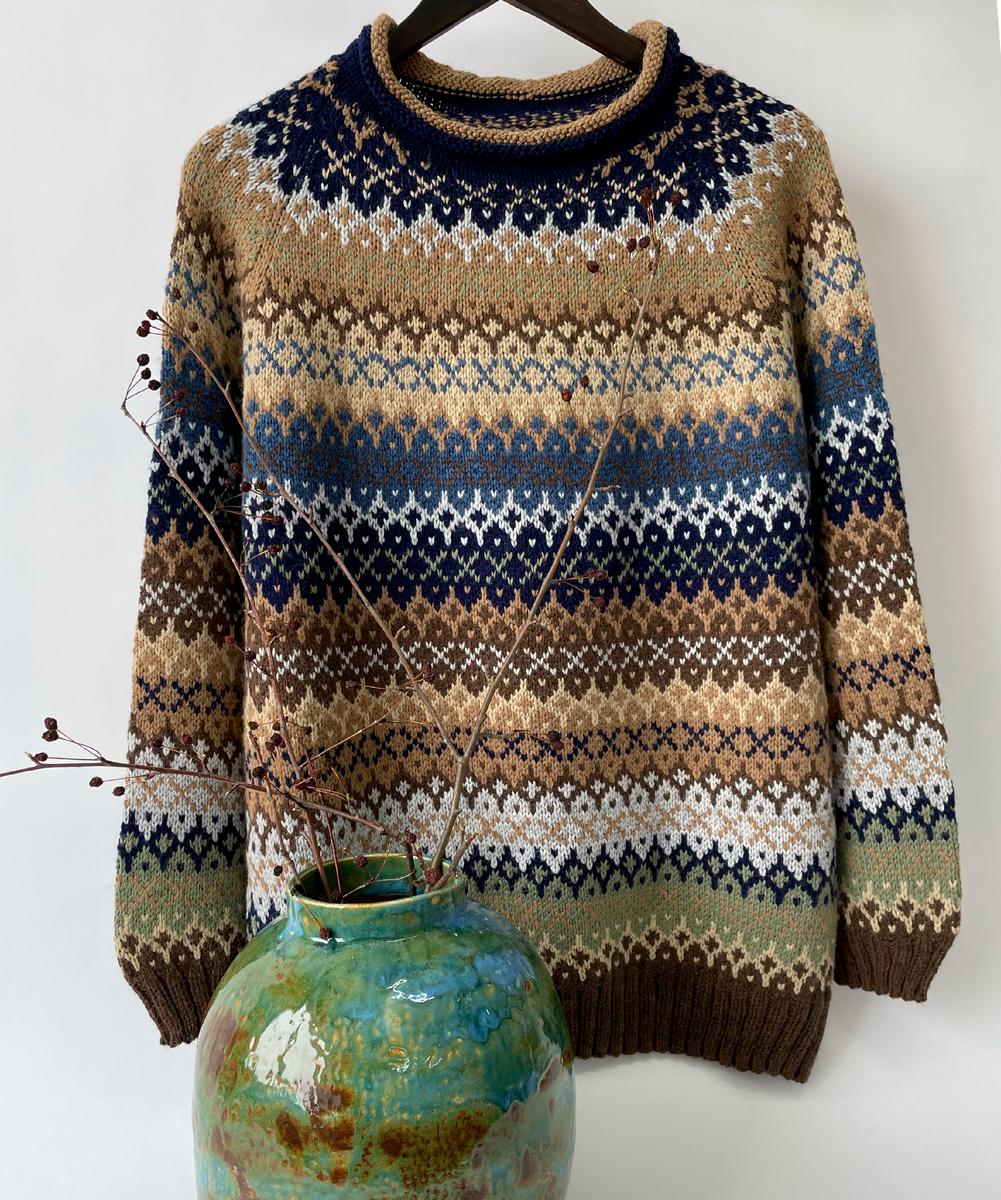 "Жаккардовый красавец" связан методом #жаккард_без_протяжек от #bobini_school.