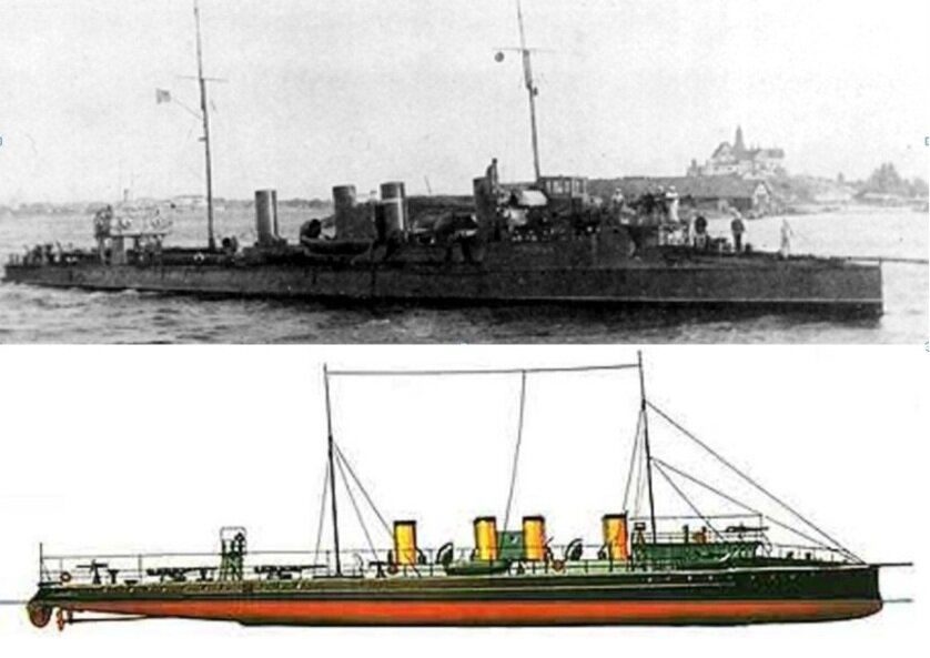 Водоизмещение: нормальное 420 т, полное 510-520 т. Размеры: 64x6.4x2.8 м. Двигатель – паровой, на угле (6000 л.с.). Скорость 26 узлов. Вооружение: 2-75 мм, 6 пулеметов, 2 поворотных однотрубных 450 мм торпедных аппарата, 16 мин заграждения. Экипаж 68 - 70 чел.