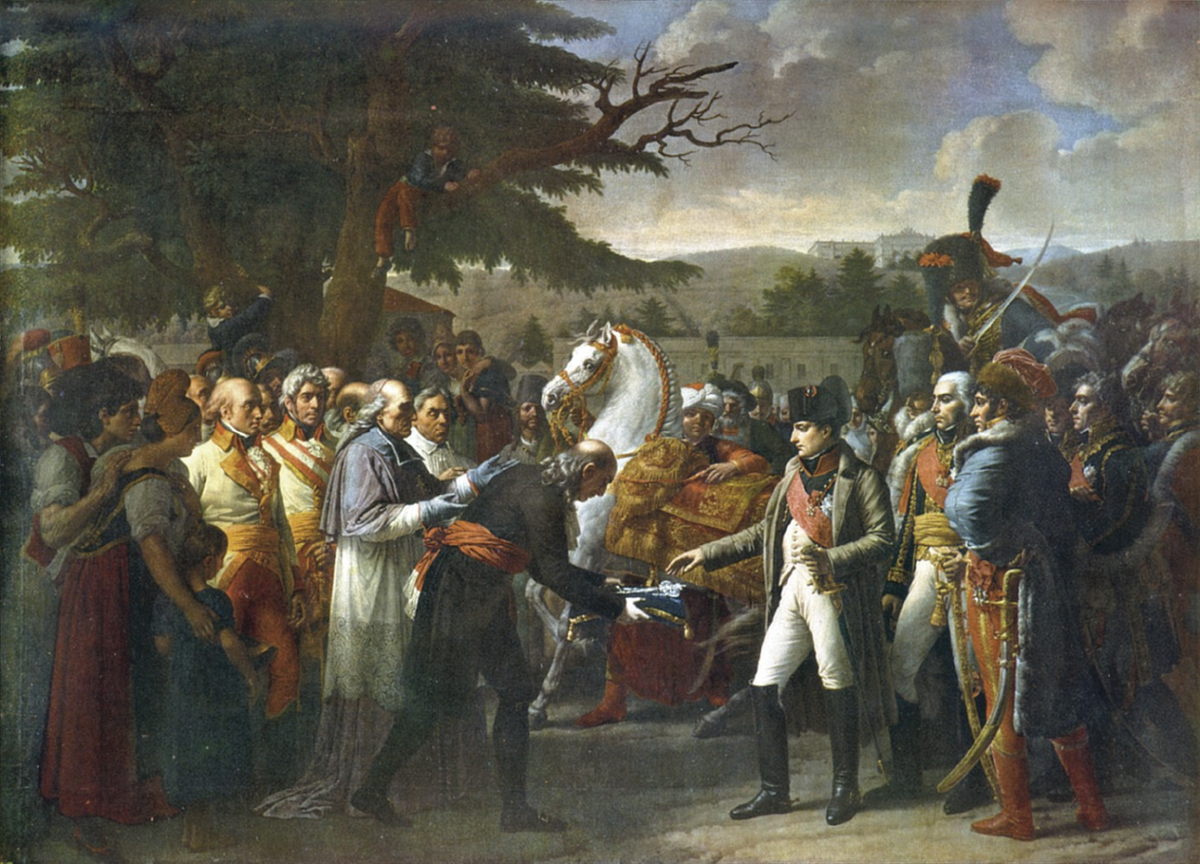 «Взятие Вены. Наполеон принимает ключи от Вены». Художник А. Л. Жироде-Триозон. 1805. Национальный музей Версаля и Трианонов