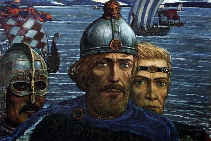 Рюрик, Синеус и Трувор - призванные на княжение в новгородские земли варяги. 