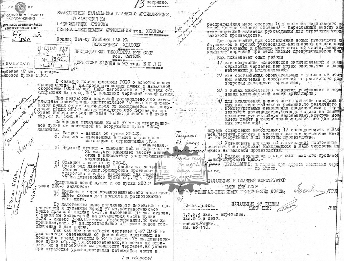 Вместо ЗИС-2 могла выпускаться пушка и под другим индексом. Это же касалось и танковой пушки ЗИС-4.