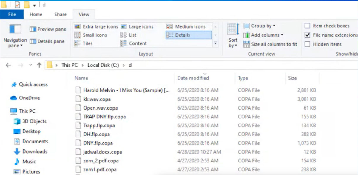 Так могут выглядеть файлы, зашифрованные вирусом.