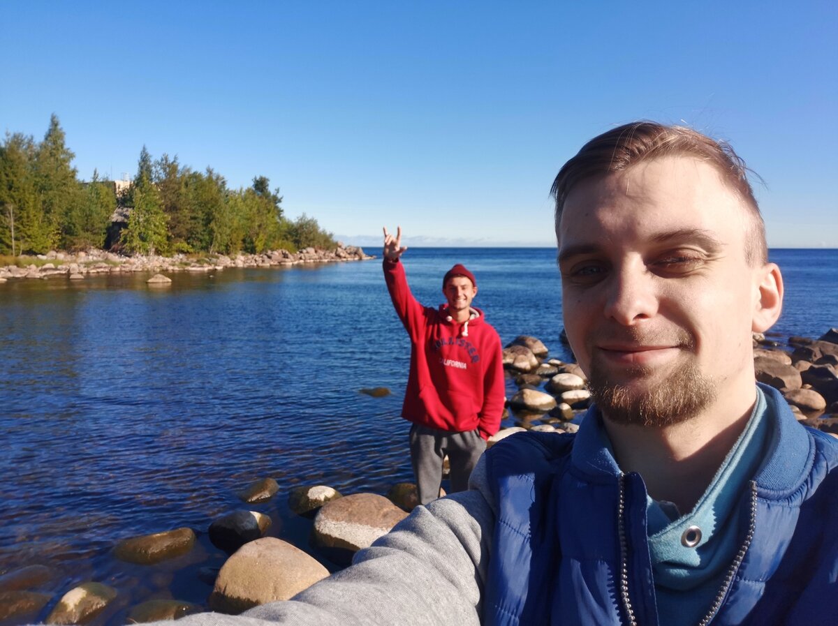 Берег Ладожского озера и первые эмоции на берегу 61.054386, 30.185841