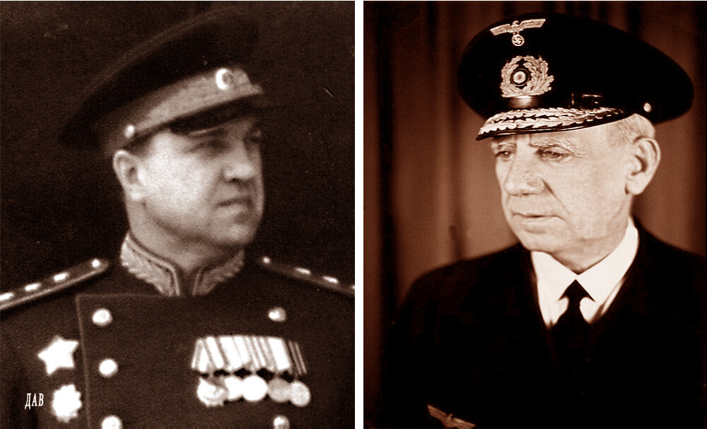 Слева: Виктор Семёнович Абакумов - начальник Главного управления 
контрразведки «СМЕРШ» 
Справа: Вильгельм Франц Канарис - начальник Абвера службы военной разведки и контрразведки в нацистской Германии. 
/Данное изображение сделал я, Дутов Андрей, фото взято из открытых источников/