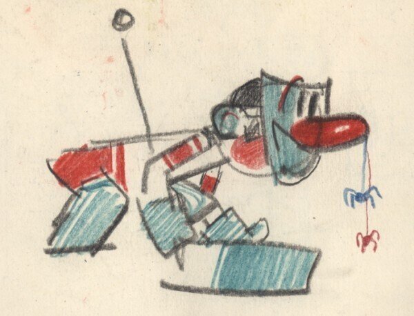 Из рабочих эскизов к мультфильму "Шайбу-шайбу"